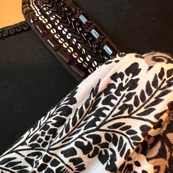 Tommy Bahama Maxi Tropical Black & White High Neck Dress Size Small Petite - Picture 3 of 6